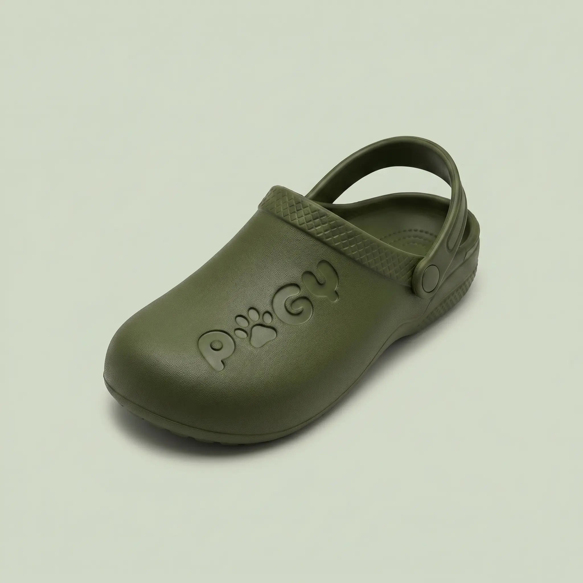 Chinelo de látex squeak para cães Pugy — vista frontal do brinquedo em fundo minimalista