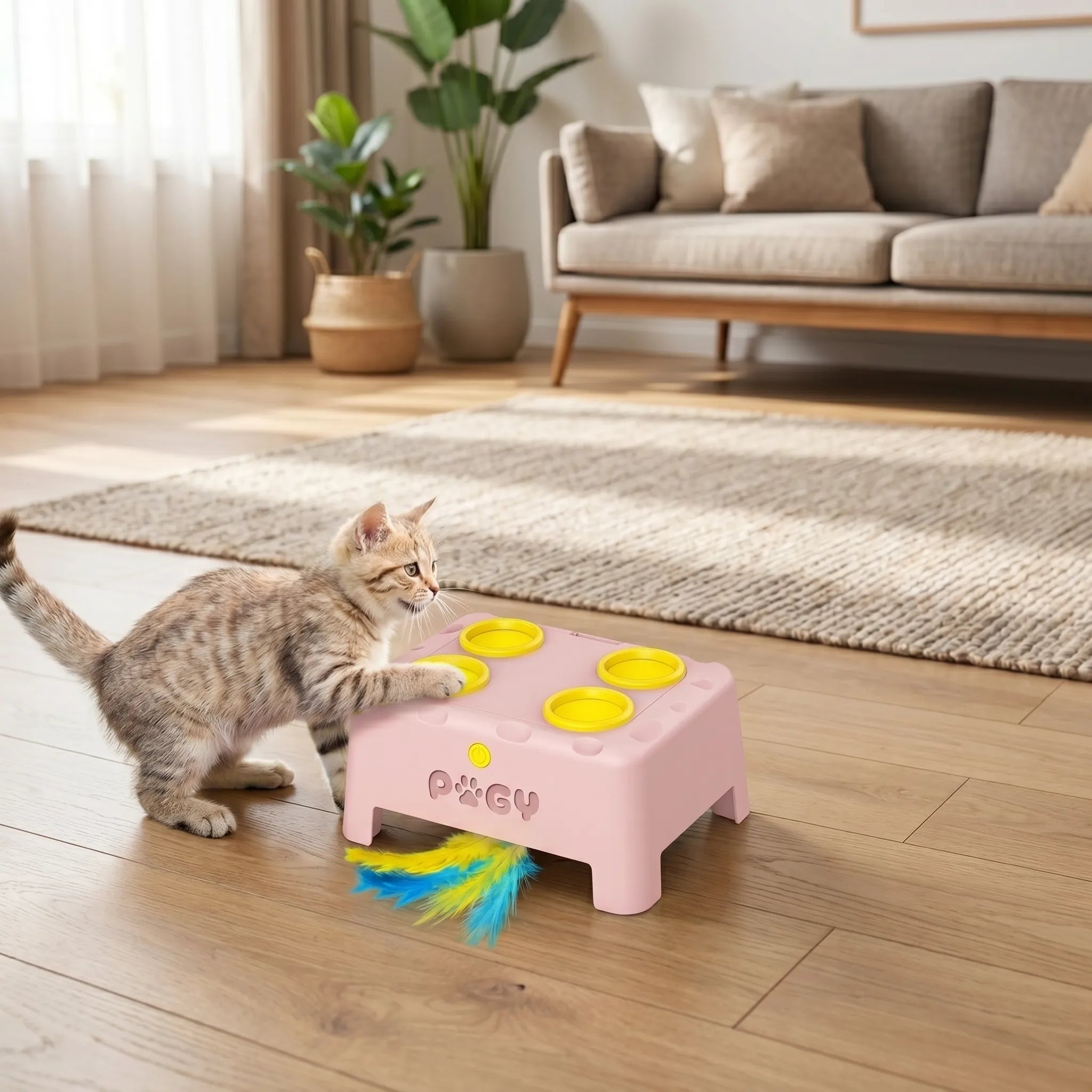 Pugy MoleHit — Brinquedo Tapa-Toupeira Eletrônico para Gatos