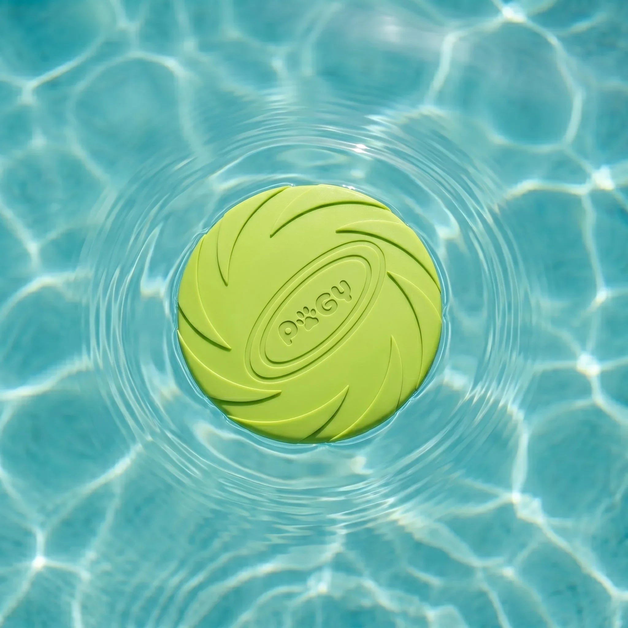 Frisbee de silicone resistente para cães Pugy — detalhe da borda flexível e macia