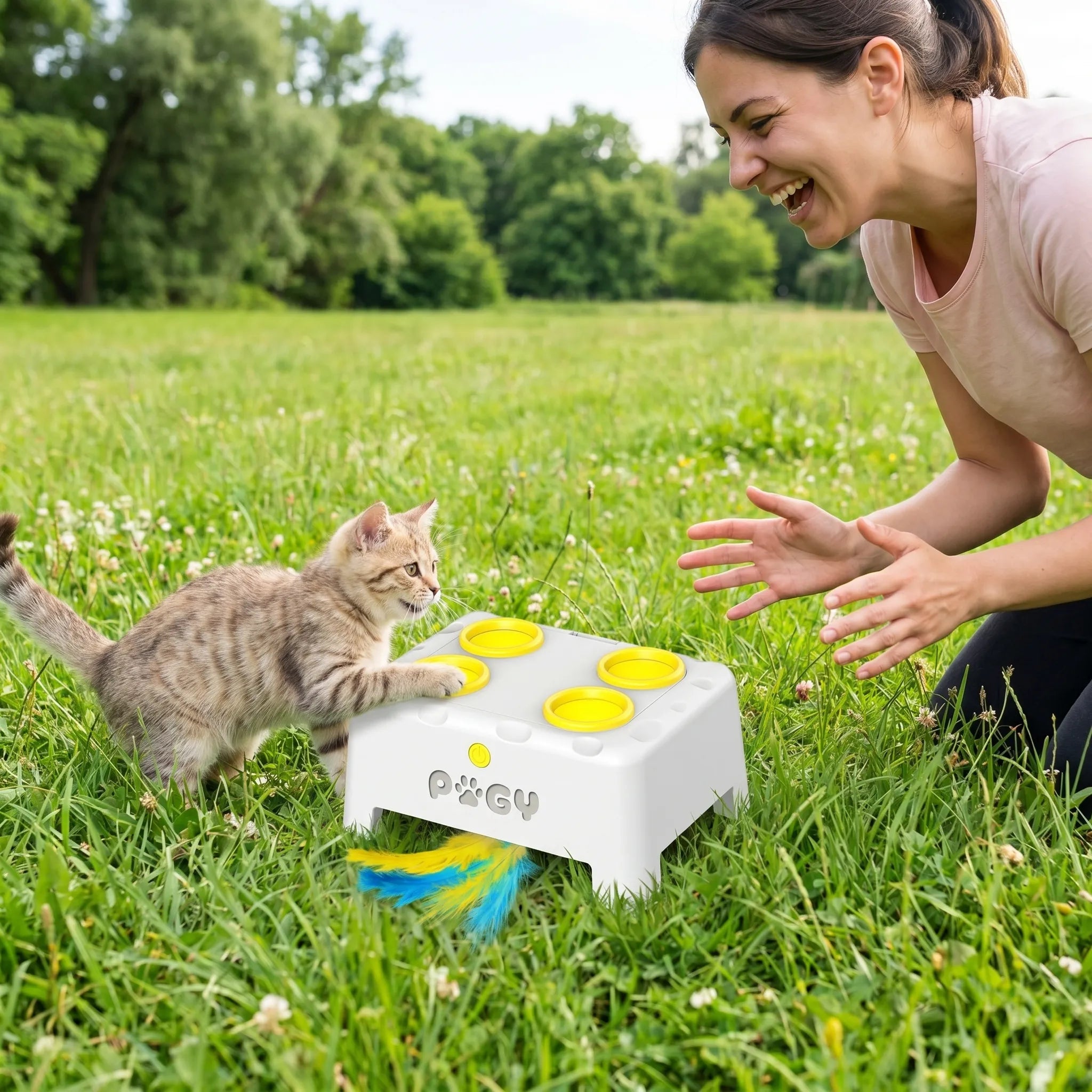 Pugy MoleHit — Brinquedo Tapa-Toupeira Eletrônico para Gatos