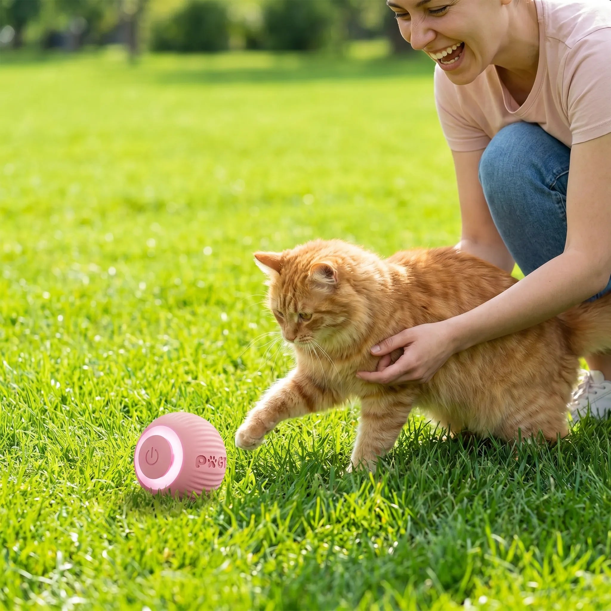 Pugy RollSpin — Bola Eletrônica Autônoma para Gatos