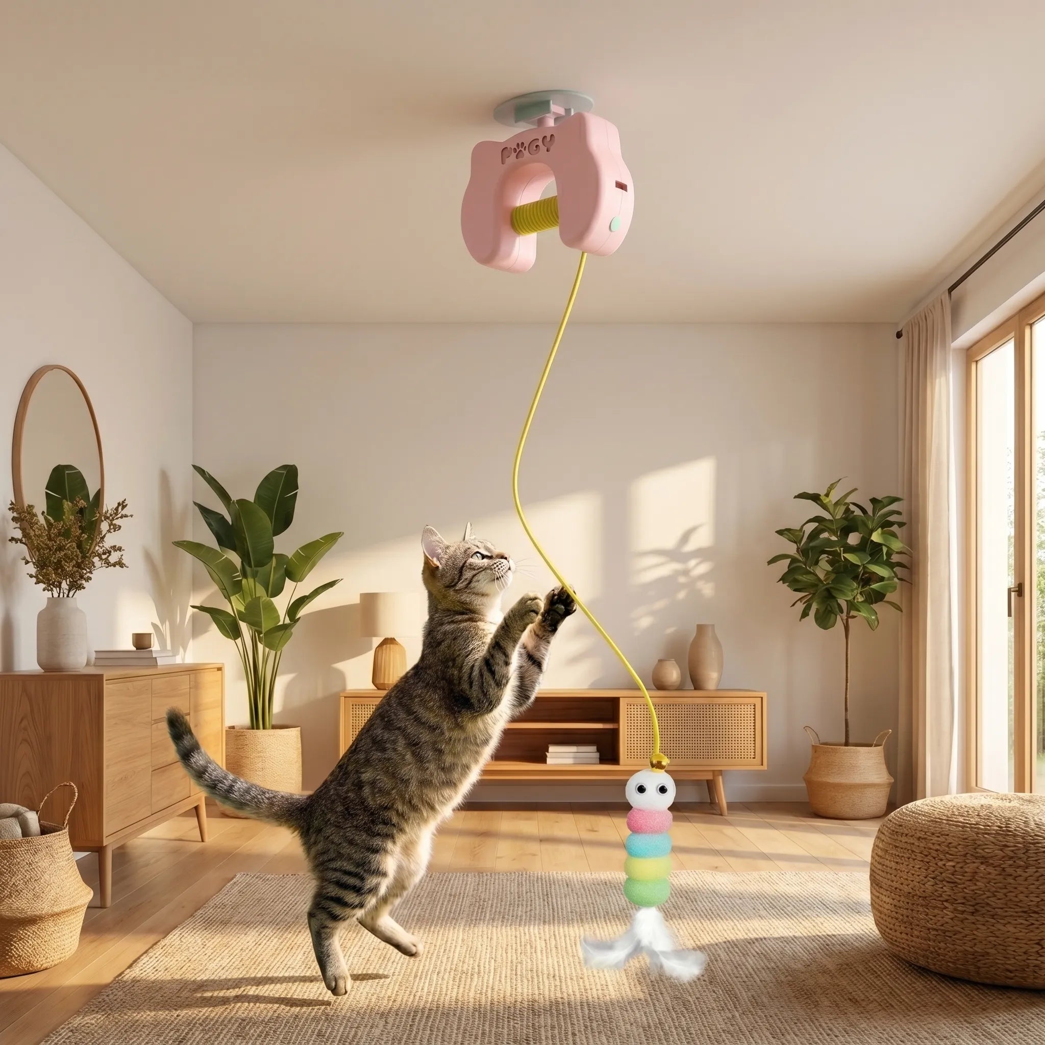 Pugy SkyPlay — Brinquedo Eletrônico Autônomo para Gatos.
